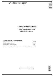 John Deere 244H Loader Repair technical manual TM1629 — actual manual cover