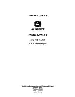 John Deere 244J 4WD Loader Parts catalog PC9370 — actual manual cover