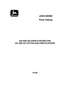 John Deere 246 and 446 Corn Planters and 247 and 447 Cotton and Corn Planters Parts Catalog — actual manual cover