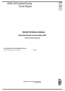 John Deere 250C Articulated Dump Truck Repair Technical Manual (TM1786) — actual manual cover