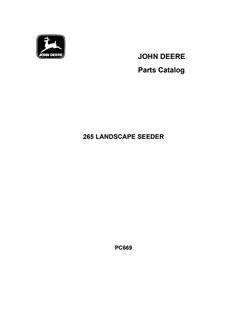 John Deere 265 Landscape Seeder Seeder Parts catalog PC669 — actual manual cover