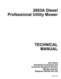 John Deere 2653A Professional utility mower Technical manual TM1554 — actual manual cover