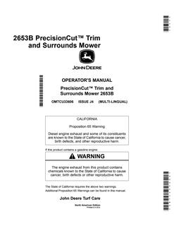 John Deere 2653B Trim And Surrounds Mower Operator Manual OMTCU33606 — actual manual cover