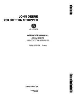 John Deere 283 Cotton stripper Operator manual OMN159358 — actual manual cover