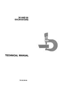 John Deere 30, 50 Excavator Technical manual TM1380 — actual manual cover