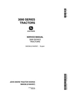 John Deere 3000 Series Tractor Service manual SM2038 — actual manual cover