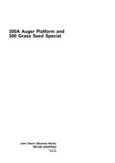 John Deere 300A, 300 Grass Seed Special Auger platform and grass seed special Technical manual TM1526 — actual manual cover