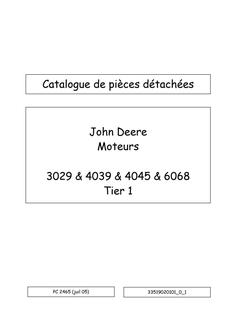 John Deere 3029, 4039, 4045, 6068 Tier 1 Engine Parts catalog PC2465 — actual manual cover