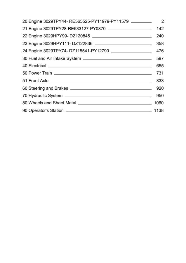John Deere 3029TPY28 tractor (document sample); additional fitment UNKNOWN Tractor Parts catalog PC12228 — actual manual cover