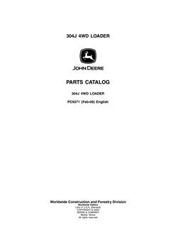 John Deere 304J 4WD Loader Loader Parts catalog PC9371 — actual manual cover