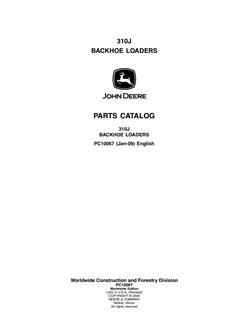 John Deere 310J Backhoe loader Parts catalog PC10067 — actual manual cover