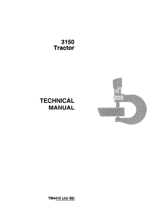 John Deere 3150 Tractor Technical manual TM4410 — actual manual cover