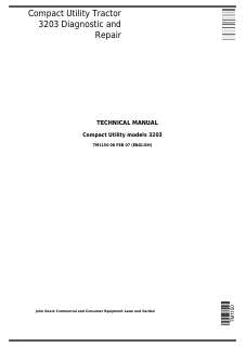 John Deere 3203 Compact utility tractor Technical Manual TM1150 — actual manual cover