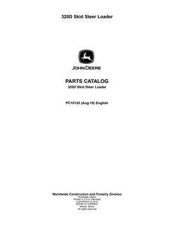 John Deere 320D Skid-steer loader Parts catalog PC10135 — actual manual cover