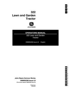 John Deere 322 Lawn and garden tractor Operator manual OMM95296 — actual manual cover