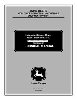 John Deere 3225C, 3235C, 3245C Lightweight fairway mower Technical manual TM2105 — actual manual cover