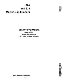 John Deere 324 and 328 Mower-conditioner Operator manual OMCC49842 — actual manual cover