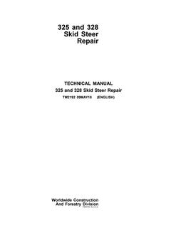 John Deere 325, 328 Skid Steer Repair Technical Manual TM2192 — actual manual cover