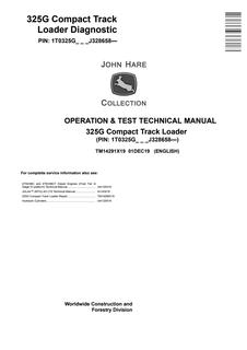 John Deere 325G Compact Track Loader Operation and Test Technical Manual TM14291X19 — actual manual cover