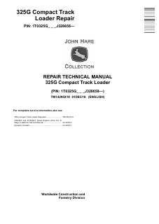 John Deere 325G Compact track loader Repair Technical Manual TM14295X19 — actual manual cover
