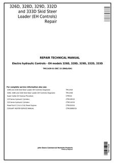 John Deere 326D; 328D; 329D; 332D; 333D Skid Steer Loader Repair Technical Manual TM11439 — actual manual cover
