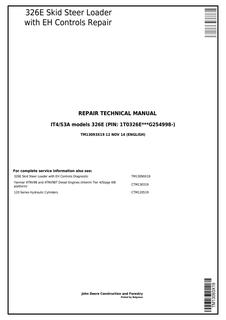 John Deere 326E Skid steer loader Repair technical manual TM13093X19 — actual manual cover