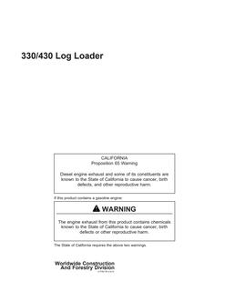 John Deere 330/430 Log Loader — actual manual cover