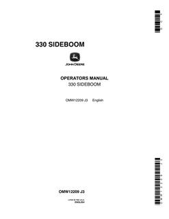 John Deere 330 Sideboom Operator manual OMW12209 — actual manual cover