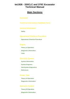 John Deere 330CLC, 370C Excavator Technical manual TM1926 — actual manual cover