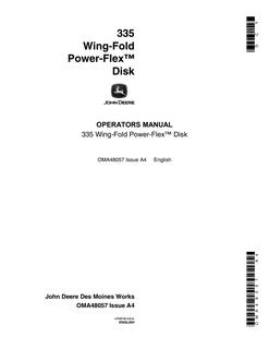John Deere 335 Disk Operator manual OMA48057 — actual manual cover