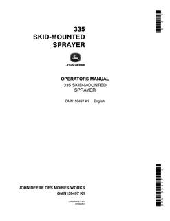 John Deere 335 Skid-mounted sprayer Operator manual OMN159497 — actual manual cover