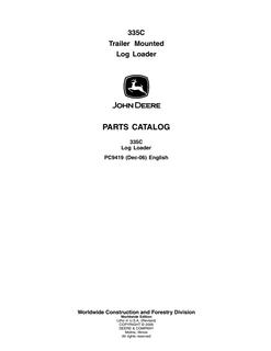 John Deere 335C Log loader Parts catalog PC9419 — actual manual cover