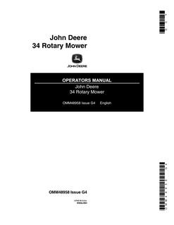 John Deere 34 Rotary mower Operator manual OMM48958 — actual manual cover