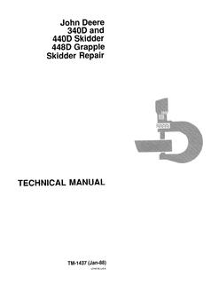 John Deere 340D, 440D, 448D Grapple skidder Technical manual TM1437 — actual manual cover