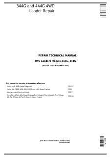 John Deere 344G, 444G 4WD loader Repair technical manual TM1558 — actual manual cover