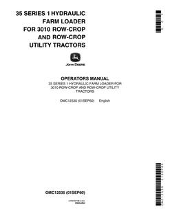 John Deere 35 Series 1 Farm loader Operator manual OMC12535 — actual manual cover