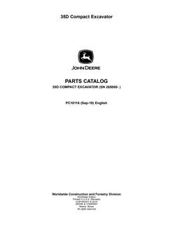 John Deere 35D Compact excavator Parts catalog PC10116 — actual manual cover