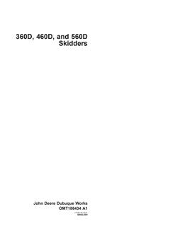 John Deere 360D, 460D and 560D Skidder Operator manual OMT186434 — actual manual cover