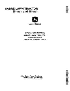 John Deere 38-inch and 48-inch Lawn tractor Operator Manual OMM127282 — actual manual cover