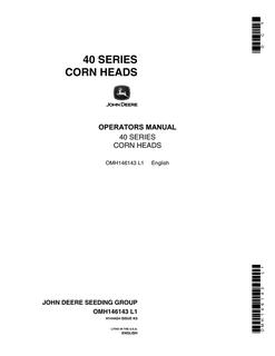 John Deere 40 Series Corn head Operator manual OMH146143 — actual manual cover