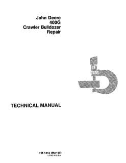 John Deere 400G Crawler Bulldozer Repair Technical Manual — actual manual cover