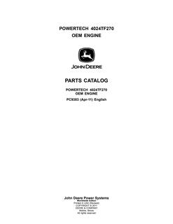John Deere 4024TF270 Engine Parts catalog PC9383 — actual manual cover