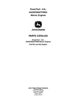 John Deere 4045DFM50, 4045TFM50 Marine engine Parts catalog PC2758 — actual manual cover