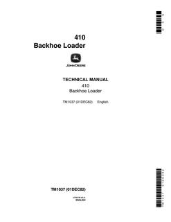 John Deere 410 Backhoe loader Technical manual TM1037 — actual manual cover