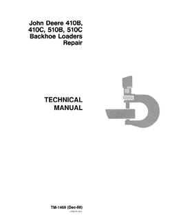 John Deere 410B, 410C, 510B, 510C Backhoe loader Repair technical manual TM-1469 — actual manual cover