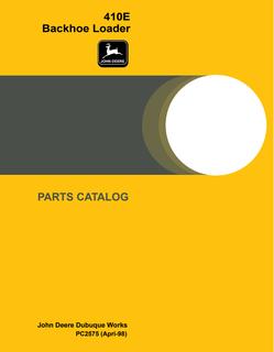 John Deere 410E Backhoe loader Parts catalog PC2575 — actual manual cover