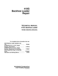 John Deere 410G Backhoe Loader Repair Technical Manual TM1882 — actual manual cover