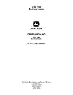 John Deere 410J TMC Backhoe loader Parts catalog PC10071 — actual manual cover