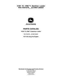John Deere 410K TC Backhoe loader Parts catalog PC11120 — actual manual cover