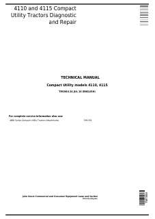 John Deere 4110, 4115 Compact utility tractor Diagnostic and repair technical manual TM1984 — actual manual cover
